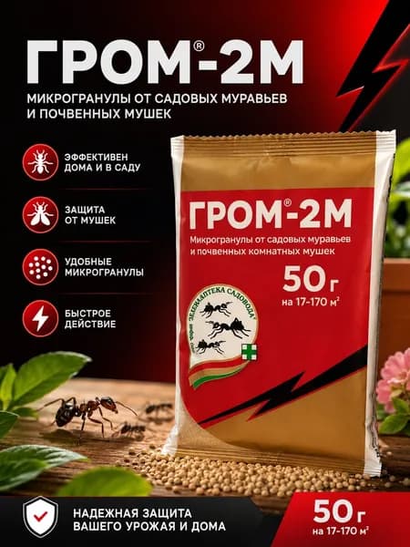 Микрогранулы от муравьев и почвенных мошек Гром, 50гр