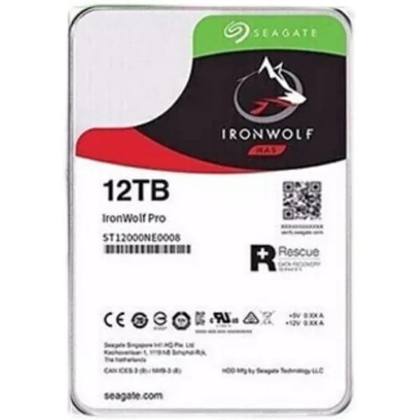 Жесткий диск Seagate IronWolf Pro 12 ТБ (ST12000NE0008), для NAS и сетевых хранилищ, с услугой Rescue