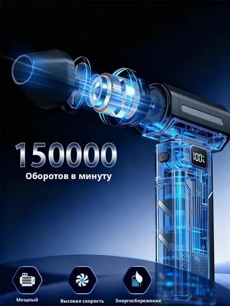 Воздуходувка - пылесос портативная аккумуляторная, Ветродуйка с функцией пылесоса / Воздуходувка для компьютера, Турбовентилятор