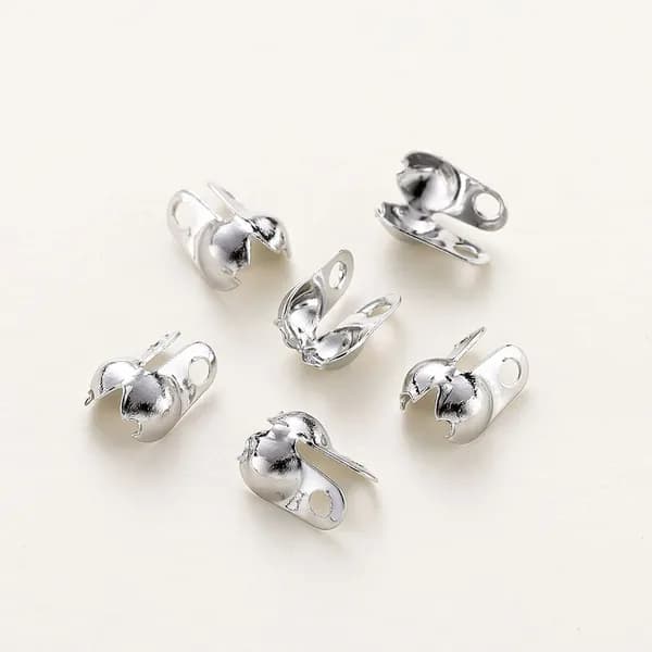 Концевики для бижутерии 3.5х6mm, 50шт Каллоты , платина.