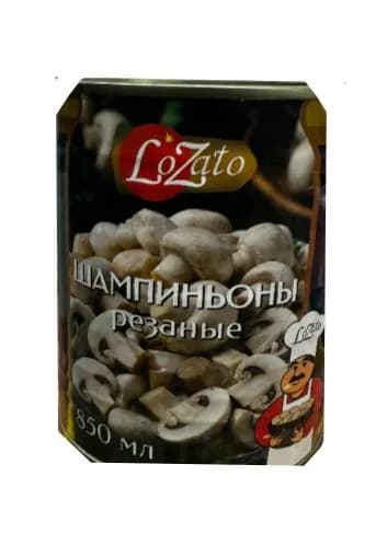 LoZato Шампиньоны резаные, 850 мл