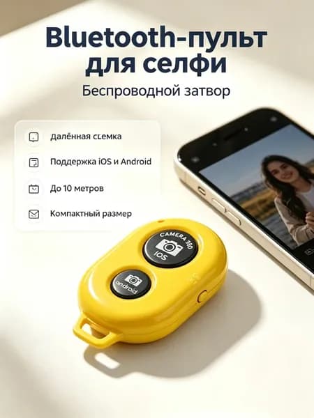 Bluetooth-кнопка для фото, желтый