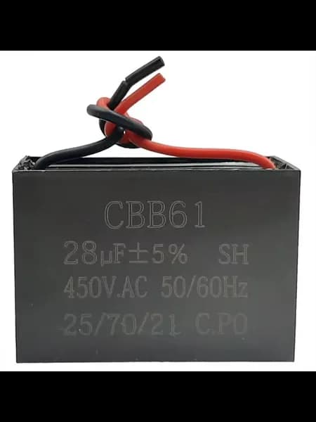 Пусковой конденсатор CBB61 28мкф, 450В гибкие выводы