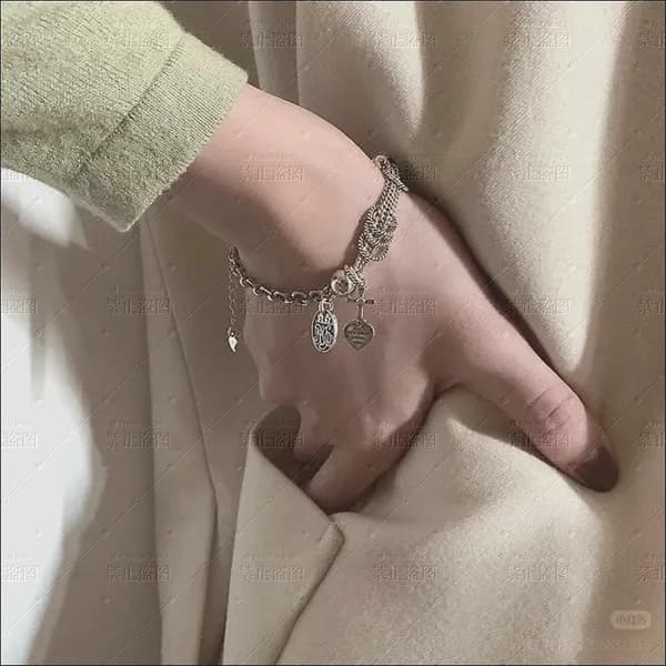 Тайское серебро для женщин Винтажный браслет