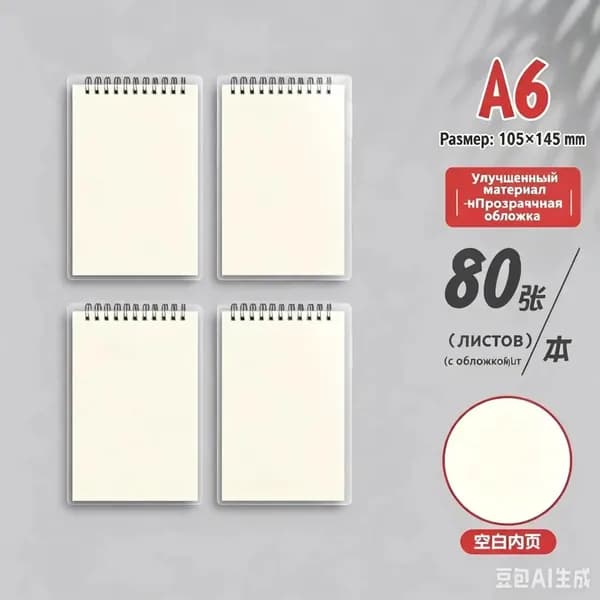 Блокнот A6, листов: 80