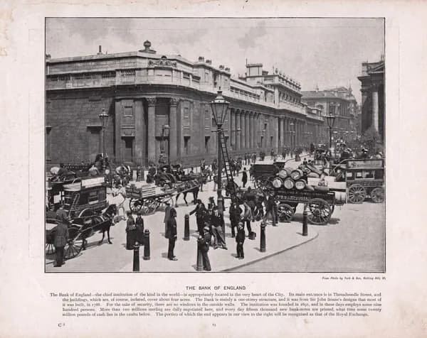 1896 год. Банк Англии, Лондон, старинная фототипия