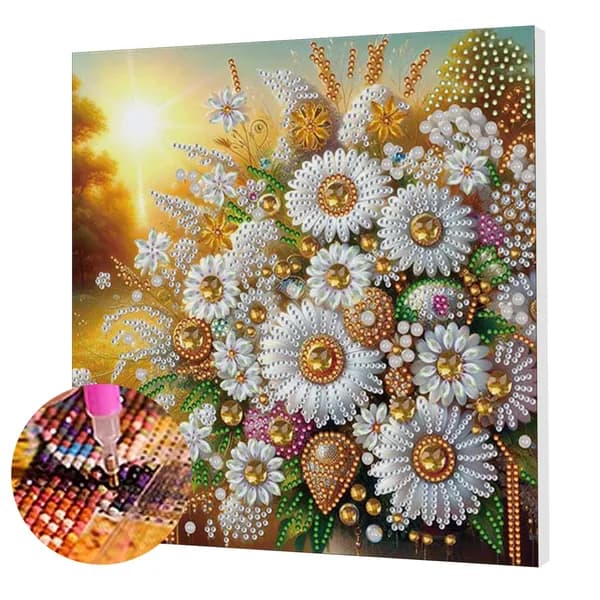 DIY-картина с диамантами 25 25 см, круглые/фигурные/жемчужные стразы, в рамке