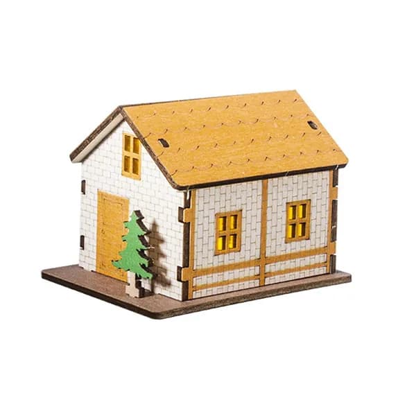Крошечное здание макета дома с легким орнаментом 9.3cmx7.1cmx6.8cm