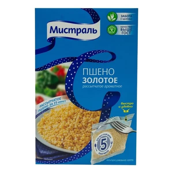 Пшено Мистраль Золотое в варочных пакетиках 80 г х 5 шт