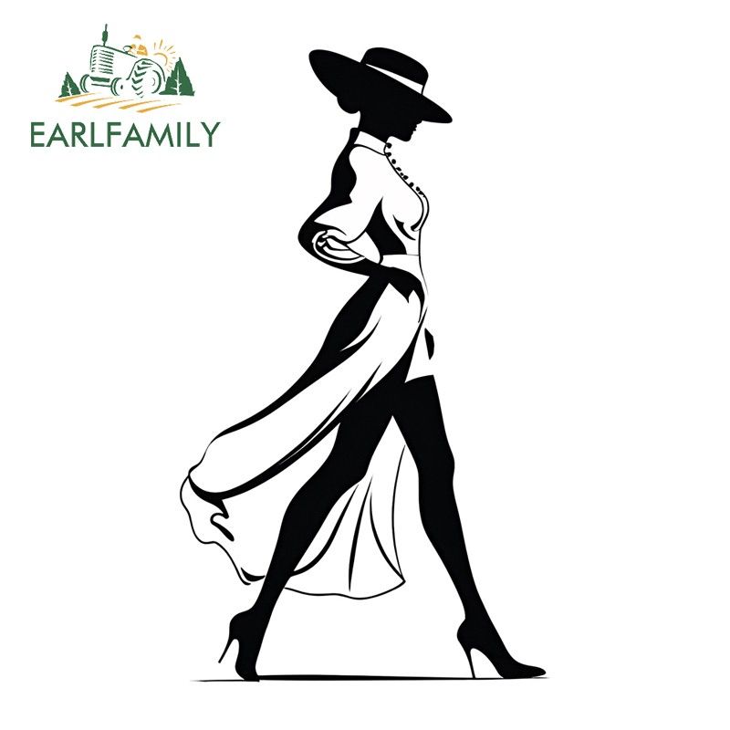 EARLFAMILY 5.1" Vintage Pin Up Girl Автомобильная наклейка Car Door Anime Bumper Decal Автомобильный защитник дверей 13 см