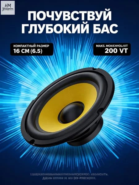 Сабвуфер автомобильный, 16 см (6 дюйм.)