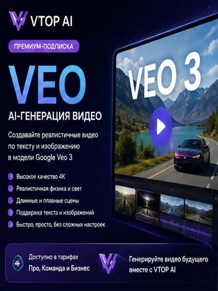 Доступ к Google Veo тариф Pro создавайти своё видео