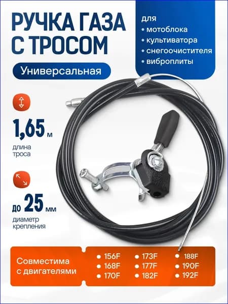 Трос газа с ручкой для мотоблока, культиватора, снегоуборщика. Тросик газа для мотоблока с ручкой. Тросик газа для снегоуборщика