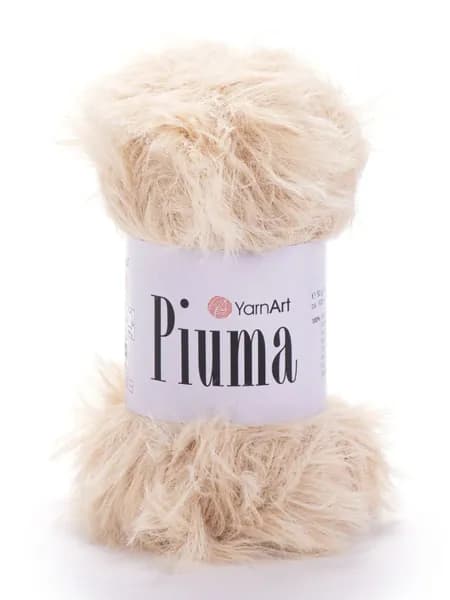 Пряжа Piuma YarnArt - 4419 (светло-бежевый) уп. 1 моток, 100% полиэстер, (50г, 100м) нитки для ручного вязания