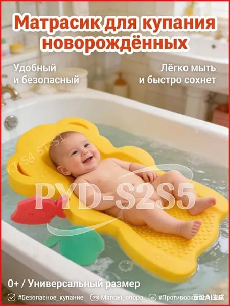 Детский матрасик для купания новорожденных