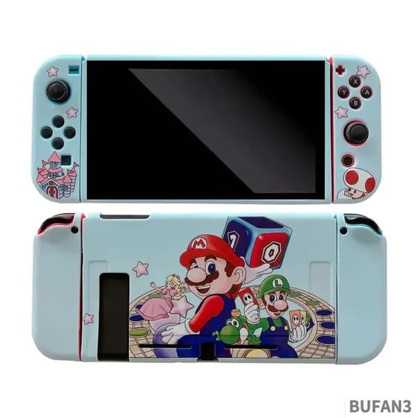 Мягкий защитный чехол TPU для Nintendo Switch с принтом Марио и Луиджи, раздельный корпус, аксессуар для игровой консоли