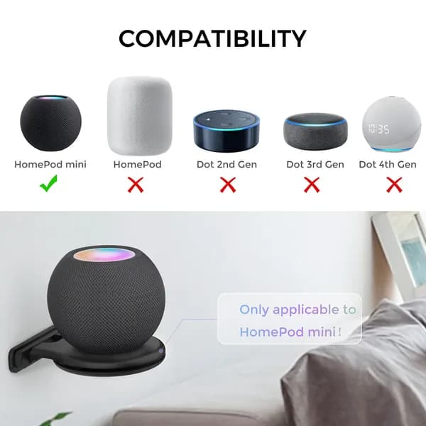 Крепление для HomePod Mini на стену с органайзером кабелей