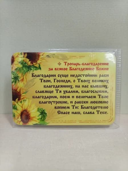 Магнит "Тропарь-благодарение за всякое Благодеяние Божие"