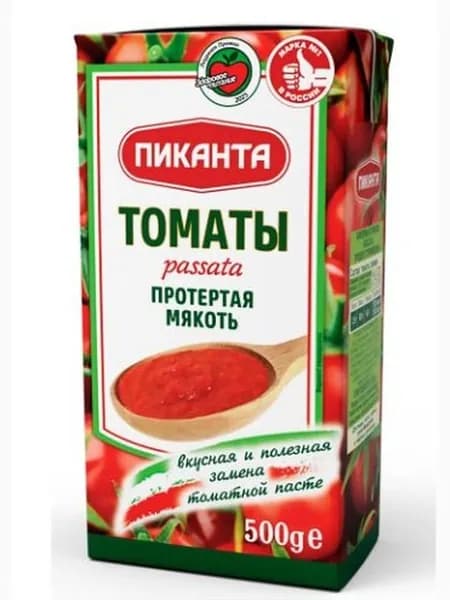 Протертая мякоть томатов ПАССАТА "Пиканта" 500г. Tetra Pak Passata di pomodoro
