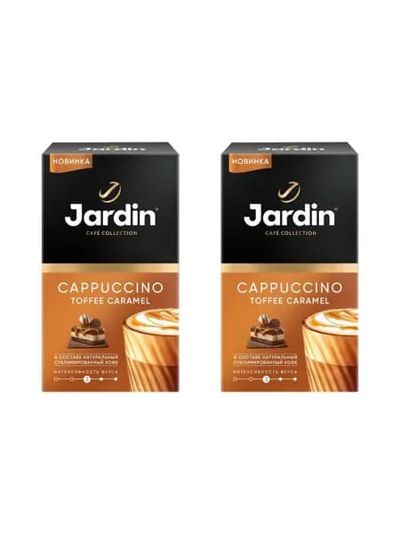 Jardin Напиток кофейный Капучино Тоффи премиум, набор растворимый ароматизированный 8 саше, 144 г, 2 шт
