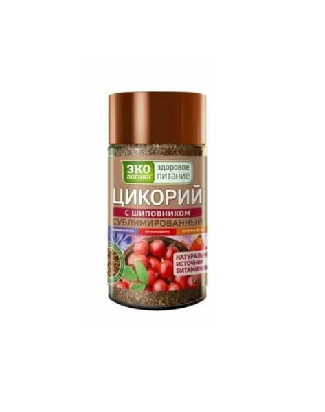 Московская кофейня на паяхъ Цикорий натуральный Экологика с шиповником , сублимированный, 85 г, стеклянная банка
