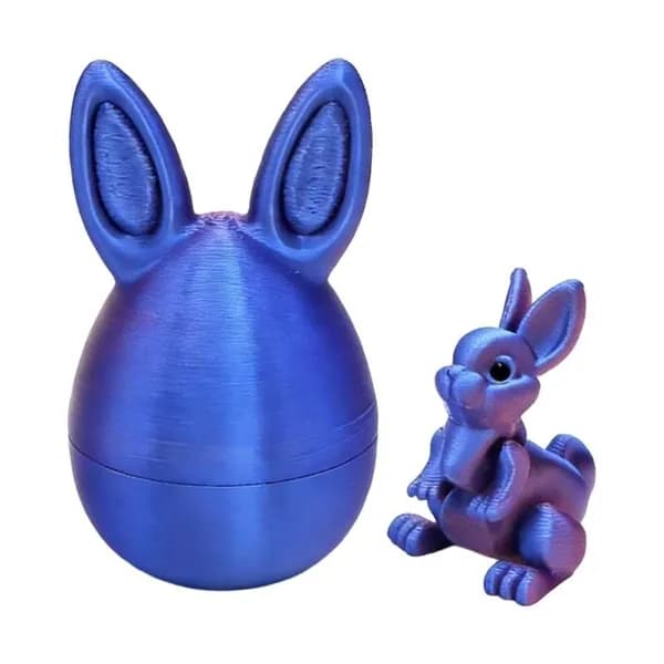 Пасхальное яйцо с 3d принтом Bunny egg-красно-синий градиент-5 см навесное яйцо с кроличьими ушками