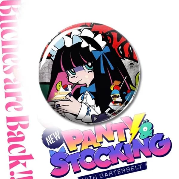 начок с покрытием по аниме Panty & Stocking with Garterbelt