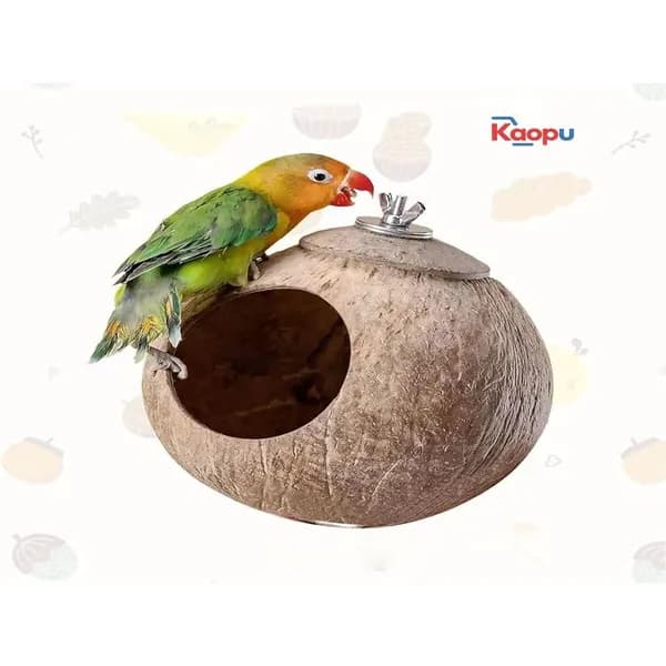Эксклюзивное гнездовье из кокоса с подстилкой для попугаев