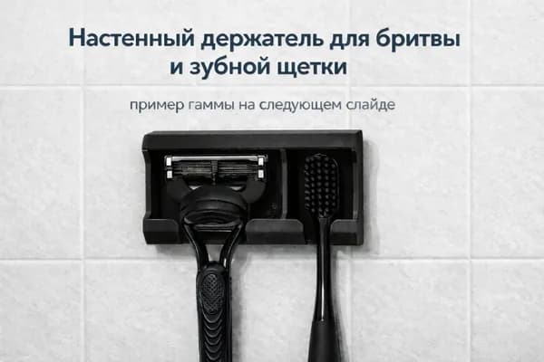 Компактный настенный держатель бритвы и зубной щетки цветовая гамма на выбор