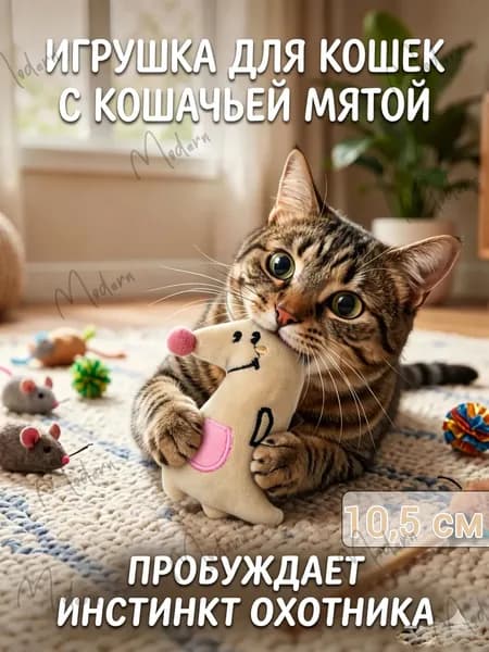 Игрушка для кошек с кошачьей мятой, 10 см