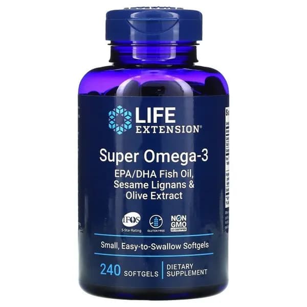 Life Extension, Супер Омега-3,  Super Omega-3, 240 софтгель