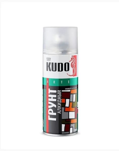 KUDO Аэрозольная краска, Глянцевое покрытие, Матовое покрытие, 0.5 л, 0.380 кг, белый