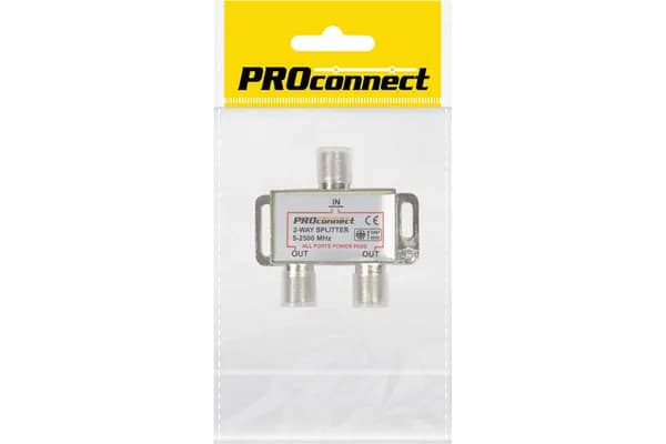 Делитель PROconnect ТВ х 2 под F разъём 5-2500 МГц
