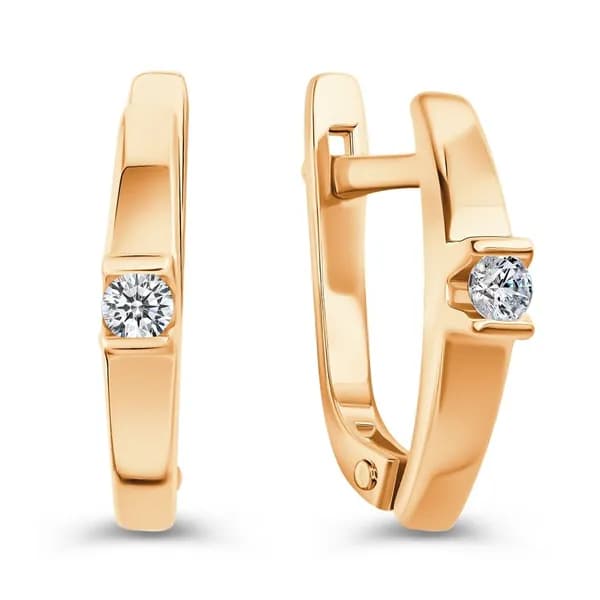 Серьги женские с бриллиантами из красного золота 585 пробы 585GOLD