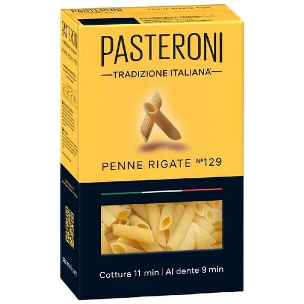 Макаронные изделия PASTERONI PENNE RIGATE №129 / Перья рифленые 400г