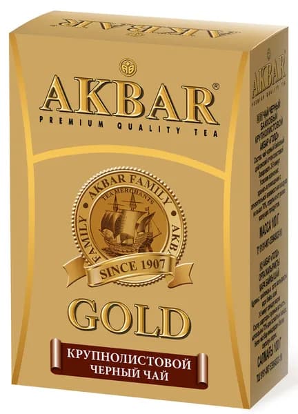 Akbar Gold черный крупнолистовой чай, 100 г