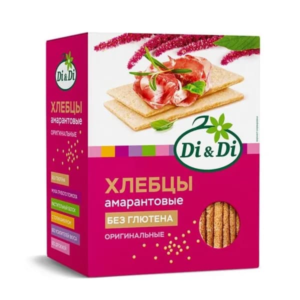 Di & Di Хлебцы амарантовые, Кукурузно-рисовые, 195 гр/