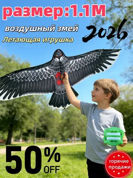 Воздушный змей в форме орла 110 см С 1*30м стропой для воздушного змея