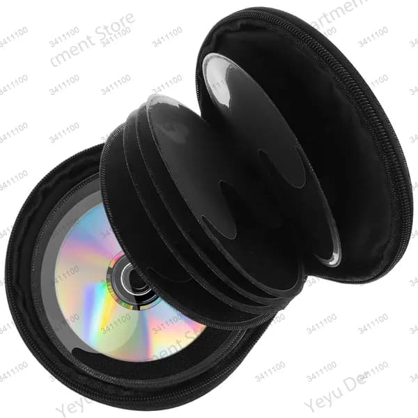 Круглый Чехол Для Cd И Dvd, Защита От Царапин, Черный, Из Оксфордской Ткани, 20 Дисков