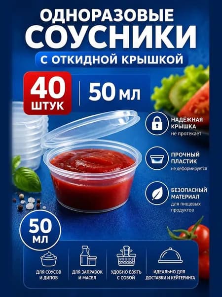 Соусники одноразовые 50мл, 40шт