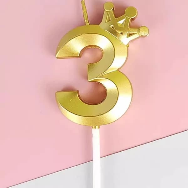 Свечи для торта цифра 3, 8 см, 1 шт