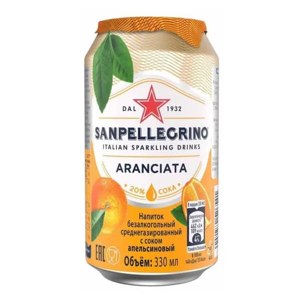 Газированный напиток S.Pellegrino с соком апельсина 330 мл