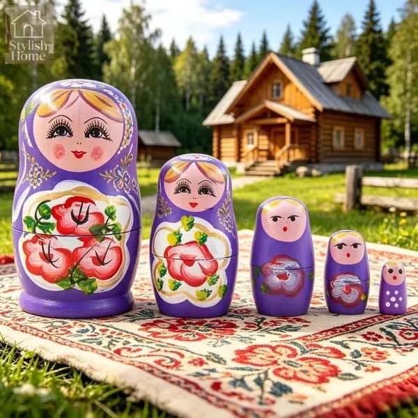 Матрешка из дерева 5 уровней, ручная роспись, народный стиль, игрушка для детей, сувенир