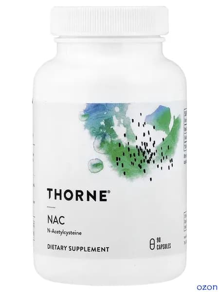 NAC aцетилцистеин Thorne NAC 500 мг для регуляции процесса детоксикации 90 капсул