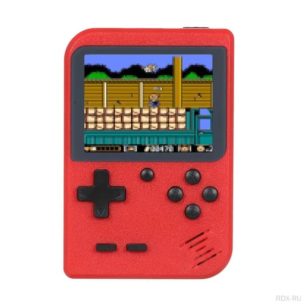 Портативная игровая консоль со встроенными ретро-играми, эргономичным контроллером и AV-выходом для подключения к телевизору, созданная для долгой игры в пути