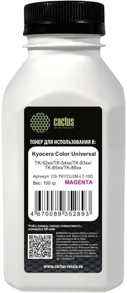 Тонер для принтера Kyocera Color Universal TK-52xx/TK-54xx/TK-83xx Cactus пурпурный флакон 100гр. (CS-TKYCU2M-LT-100)