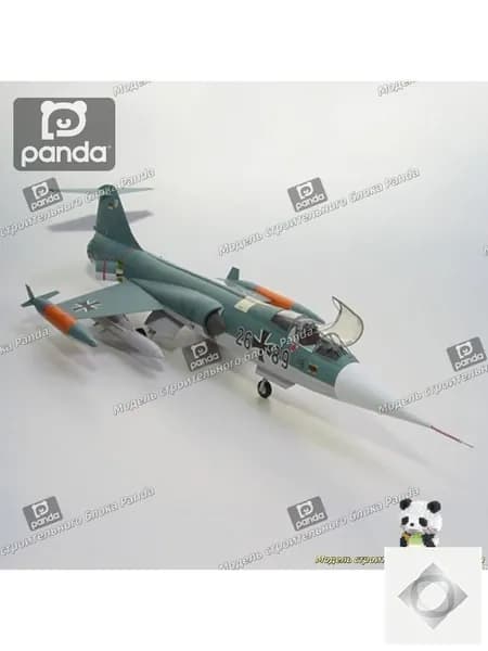 1:33, американский звездный истребитель F-104G, бумажная модель самолета, военный веер