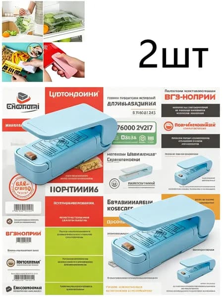 Миниатюрная машина для запайки термопакетов для упаковки пищевых продуктов.