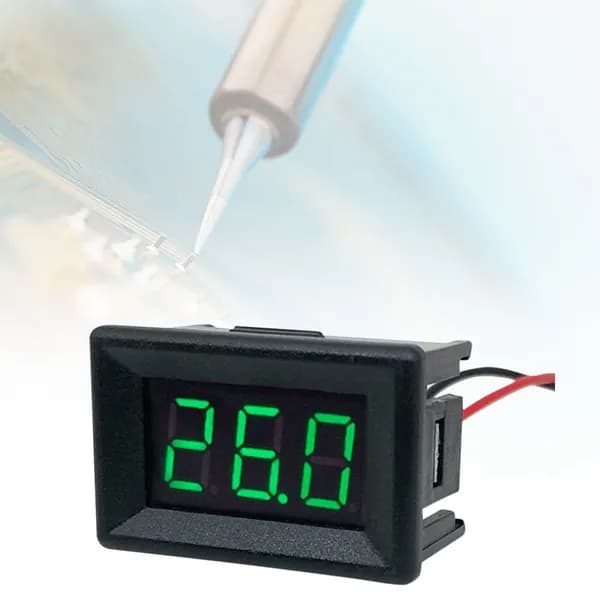 Цифровой вольтметр постоянного тока, 3-разр. зелёный LED-дисплей 0,36", диапазон 0 30 В