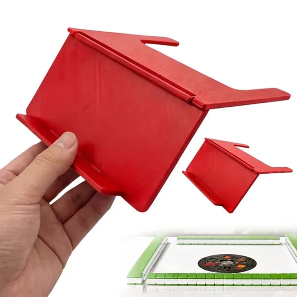 Красный наклонный компактный складной держатель для карт маджонг